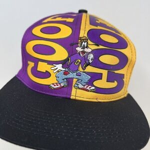 Vintage Disney Mickey Unlimited Goofy Snapback Hat One Size Purple 90s Deadstock